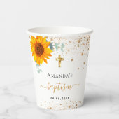 Doop zonnebloemen eucalyptus papieren bekers (Achterkant)