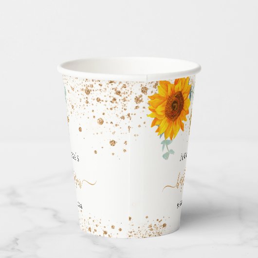 Doop zonnebloemen eucalyptus papieren bekers (Rechts)