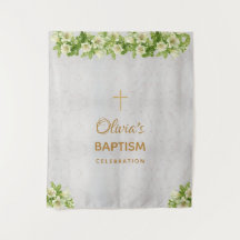 Doopachtergrond voor meisje | Marmer Gouden Kruis 