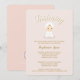 doopbaby meisje met bonnet kaart