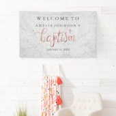 Doopbanner marmer roze goud spandoek (Insitu)