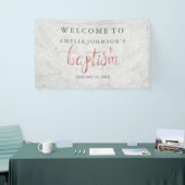 Doopbanner marmer roze goud spandoek (Beurs)