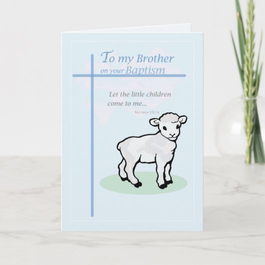Doopblauwe Broeder Lam Kaart (Voorkant)
