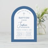 Doopboog voor jongen Blauw Wit Doop Religieus  Kaart (Staand voorkant)