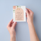 Doopbudget met eucalyptus roos goud bloemmotief flyer (Hand)