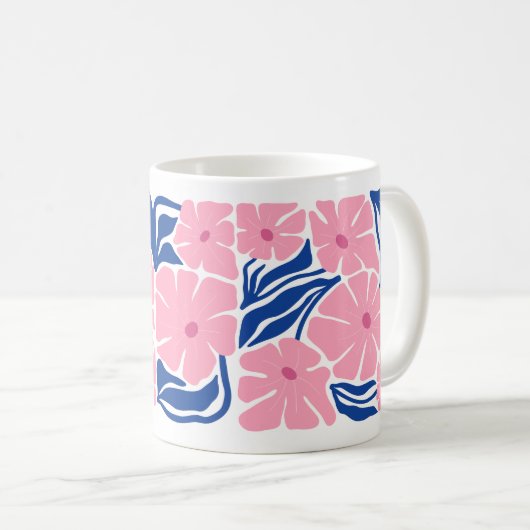 Doopcadeau Roze Blauw Abstract Bloemen JW Mok (Voorkant rechts)