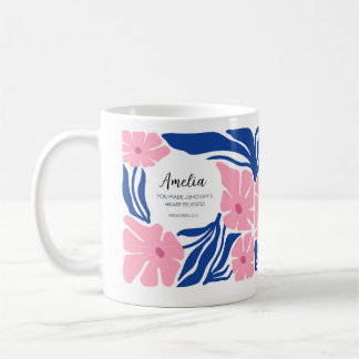 Doopcadeau Roze Blauw Abstract Bloemen JW Mok