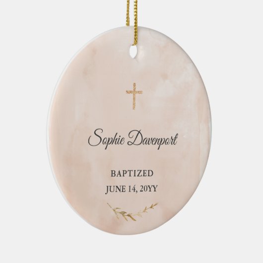 Doopcadeau voor meisje - Aangepaste doopcadeau Keramisch Ornament (Rechts)