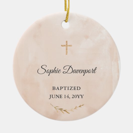 Doopcadeau voor meisje - Aangepaste doopcadeau Keramisch Ornament (Voorkant)