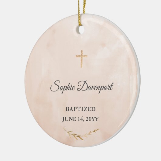 Doopcadeau voor meisje - Aangepaste doopcadeau Keramisch Ornament (Links)