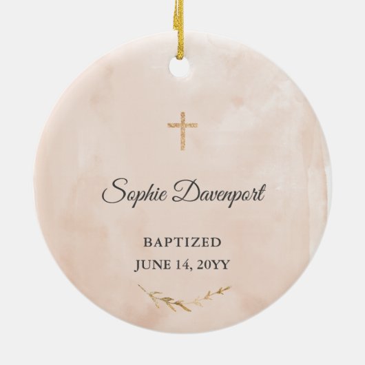 Doopcadeau voor meisje - Aangepaste doopcadeau Keramisch Ornament (Achterkant)