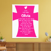 Doopcadeau voor Meisje: Gepersonaliseerd Gebed Canvas Afdruk (Insitu (Woonkamer))