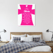 Doopcadeau voor Meisje: Gepersonaliseerd Gebed Canvas Afdruk (Insitu (Slaapkamer))