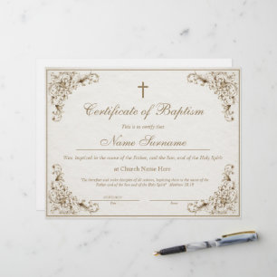 Doopcertificaat, Babytoewijding