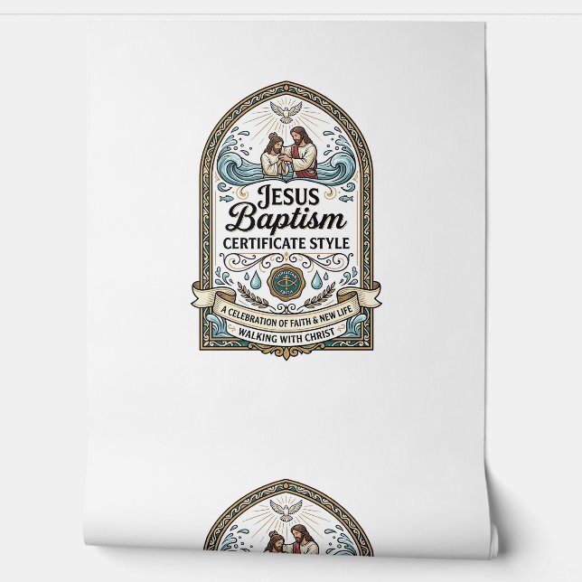 Doopcertificaat Jezus Stijl Jezus Doop Cert Behang (Afrollen)