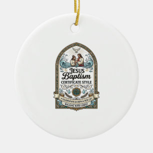 Doopcertificaat Jezus Stijl Jezus Doop Cert Keramisch Ornament