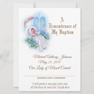Doopcertificaat voor babyjongens feestdagenkaart