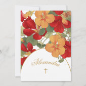 Doopdoop afgebrande Oranje boogbloemen Kaart (Achterkant)