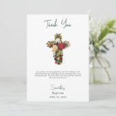 doopdoop bloemenkruis jongen meisje bedankkaart (Staand voorkant)