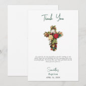 doopdoop bloemenkruis jongen meisje bedankkaart (Voorkant / Achterkant)