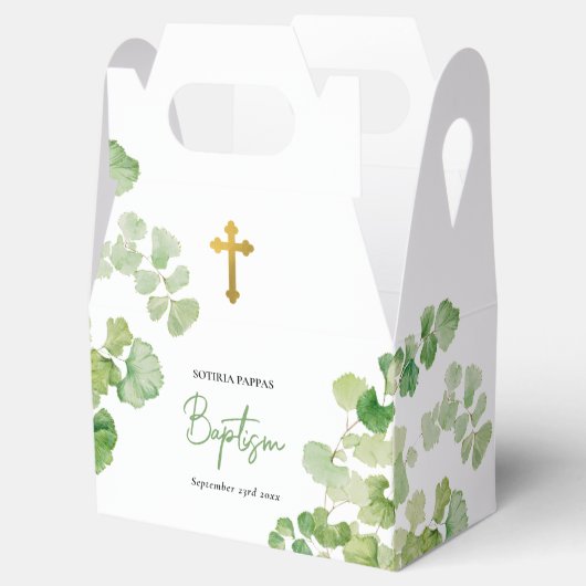 doopdoop jongetje meisje Waterverf groen Bedankdoosjes (Geopend)