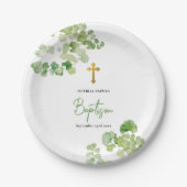 doopdoop jongetje meisje Waterverf groen Papieren Bordje (Voorkant)