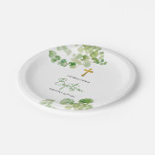 doopdoop jongetje meisje Waterverf groen Papieren Bordje (Gekanteld)