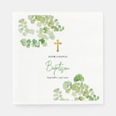 doopdoop jongetje meisje Waterverf groen Servet (Voorkant)