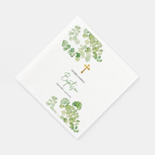 doopdoop jongetje meisje Waterverf groen Servet (Hoek)