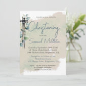 Doopdoop Modern Botanisch Elegant Kruis Kaart (Staand voorkant)