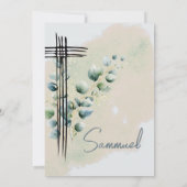 Doopdoop Modern Botanisch Elegant Kruis Kaart (Achterkant)