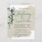 Doopdoop Modern Botanisch Elegant Kruis Kaart (Voorkant / Achterkant)