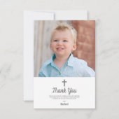 Doopdoop Religieuze jongen Foto Bedankkaart (Voorkant)