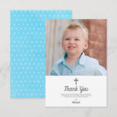Doopdoop Religieuze jongen Foto Bedankkaart (Voorkant / Achterkant)