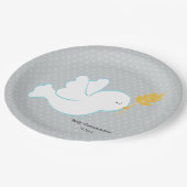 Doopduif * achtergrondkleur kiezen papieren bordje (Gekanteld)