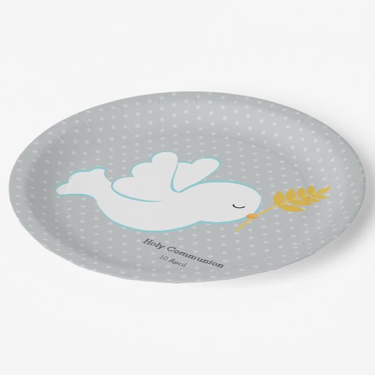 Doopduif * achtergrondkleur kiezen papieren bordje (Gekanteld)