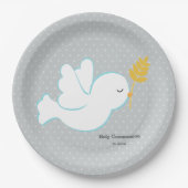 Doopduif * achtergrondkleur kiezen papieren bordje (Voorkant)
