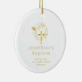 Doopduif en kruis Keramisch Ornament (Rechts)