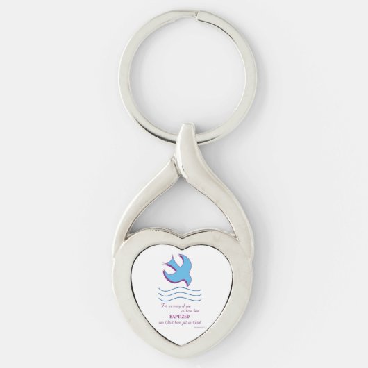 Doopduif voor volwassenen op blauw sleutelhanger (Voorkant)