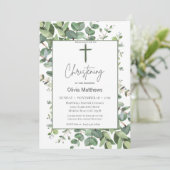 Doopend Groen Kruis Groen Genderneutraal Kaart (Staand voorkant)