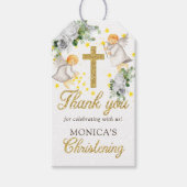 Doopengelen Goud Glitter Geslacht Neutraal Cadeaulabel (Voorkant)