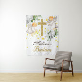 Doopengelen Gouden Glitter Geslacht Neutraal Wandkleed (In situ)