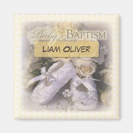 Doopfeest Baby Neutraal, Aanpasbare Naam, Liam Magneet (Voorkant)