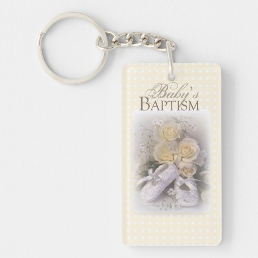 Doopfeest Baby Neutraal ,  Aanpasbare Naam, Sleutelhanger (Voorkant)