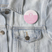 Doopfeest Cadeaus Roze, Rond Ronde Button 5,7 Cm (In situ)