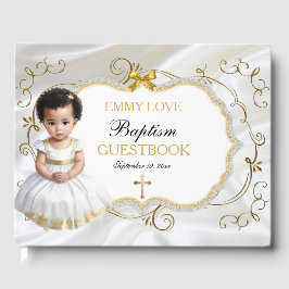 Doopfeest Meisje Doop Wit & Goud Kruis Gastenboek