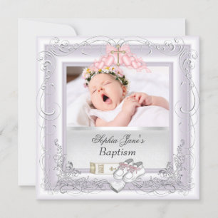 Doopfeest Meisje Doop Wit Roze Aankondiging