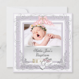 Doopfeest Meisje Doop Wit Roze Aankondiging