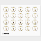 Doopfeest Meisje Wit & Goud Ronde Sticker (Vel)