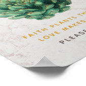 Doopfeest Succulente Favorieten Groen Goud Botanis Poster (Hoek)